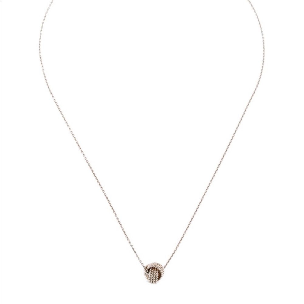 Authentic Tiffany Sterling Silver Twist Knot Pendant Necklace